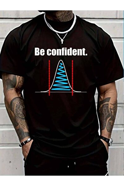 4Car تي شيرت قطني 100% بتصميم 'Be Confident Confidence Intervals Statistics' ...