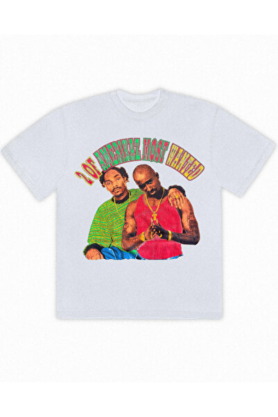 Grafftee Clothing Μπλουζάκι 2pac Snoop Dogg με στάμπα, unisex, oversized