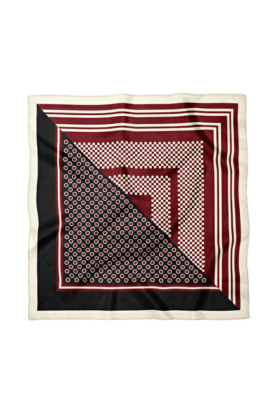 Sultan İpek Polka Dot Patterned Scarf / Bandana 70X70Cm