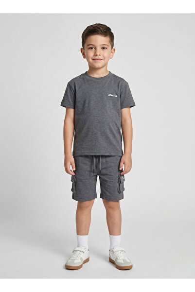 Babyqlo Boys Grey Casual Cargo Shorts Set