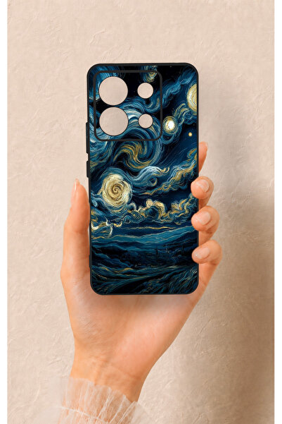 Vip Case Redmi Note 13 Pro 5G Uyumlu Yıldızlı Gece Desenli Silikon Kılıf