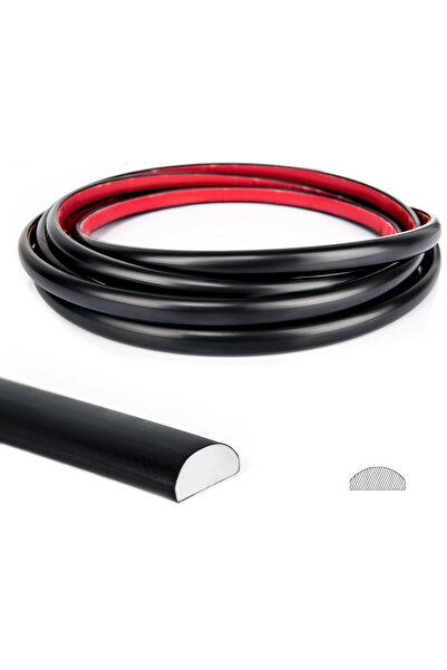 MallDeco Bandă decorativă autoadezivă neagra, pentru perete, mobilă – 3 m