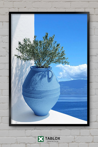 TABLOX Vază decorativă pentru fereastră, cu design de coastă, artă estetică m...