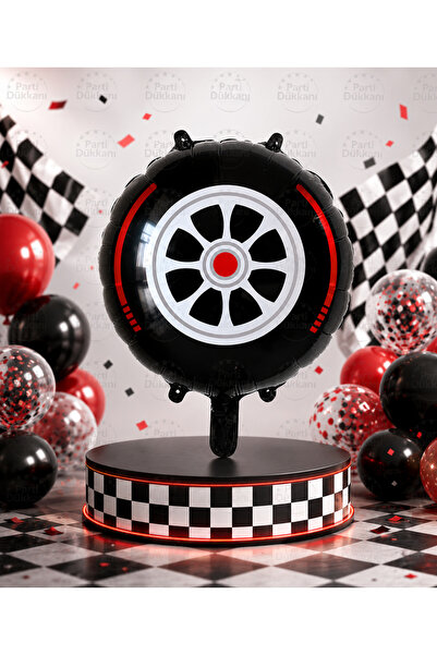 Parti Dükkanı 17 İnç Yarış Arabası Lastik Folyo Balon Helyum Uyumlu Racing Te...