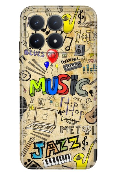 Cekuonline Poco F8 Pro 6.59" Case Decorative Silicone Printed Cover 80's Music
