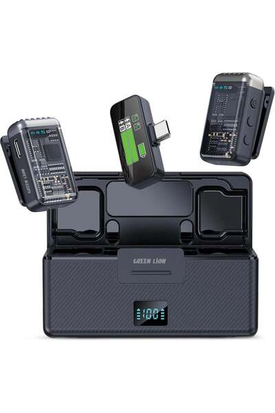 Green Lion GM-85X 3 In 1 Wireless Microphone, LED Display, 6H Working Time, U...