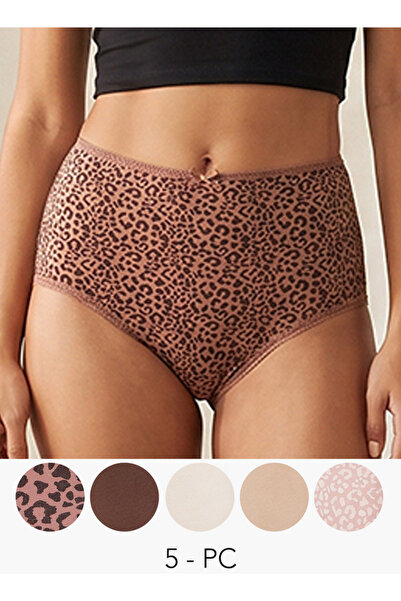 FAV Set of 5 Intimates Full Briefs High Waist Bow Accent