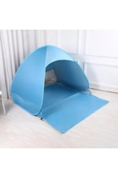OEM Cort plaja pliabil, protectie UV, albastru, 145x160x115cm