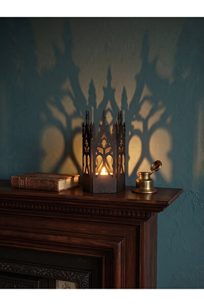 Nokta Lab Gotik Katedral Tasarım Gölge Şamdanı - Gothic Tealight Holder