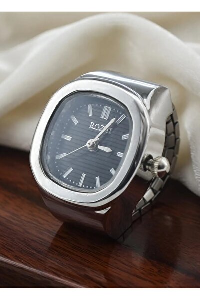 Bozhi Square Ring Watch – Vintage Style, Quartz Movement, Adjustable Finger W...