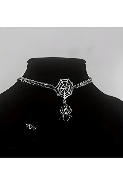 KİRAZ ÇİÇEĞİ JEWELRY GOTİK SPİDER KOLYE