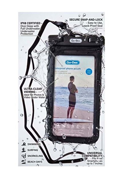 Go-Des Secure Waterproof Phone Pouch with Neck Lanyard, IPX8 Dry Bag Case, To...