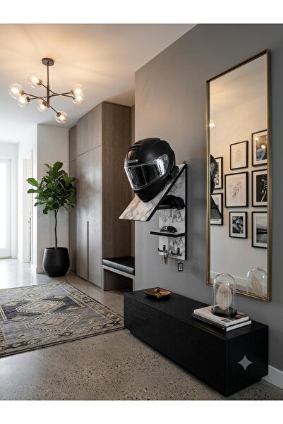 diamond mobilya Duvara Monte Kask Tutucu Raf & Motosiklet Ekipman Düzenleyici...