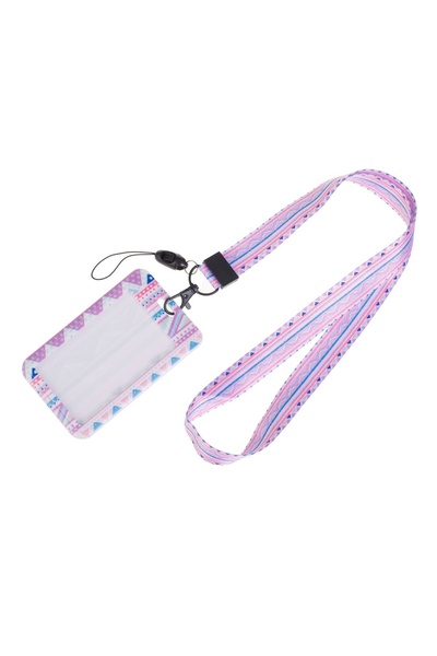 OEM Ecuson legitimație cu șnur, model Aztec, violet – badge practic pentru ca...