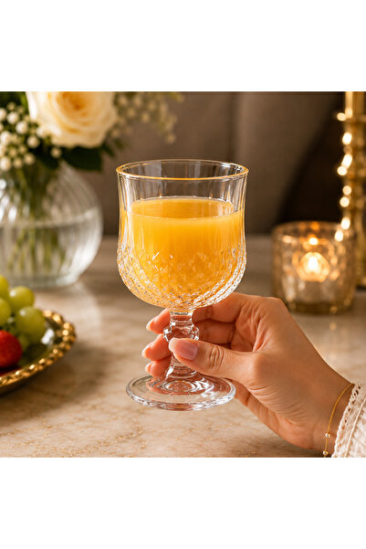 Elegant Set of 6 Crystal Glass Cups |   Capacity 190 ml |   Height 11.5 cm | ...