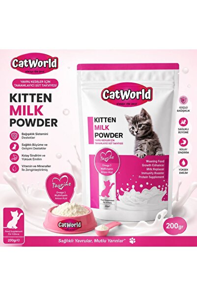 JKmons CatWorld Yavru Kedi Süt Tozu 200 gr - Taurinli Vitamin ve Mineralli Mi...