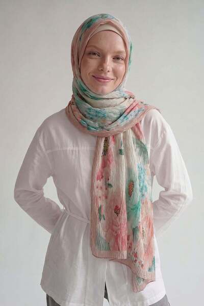Levidor Powder Flower Pattern Muslin Shawl