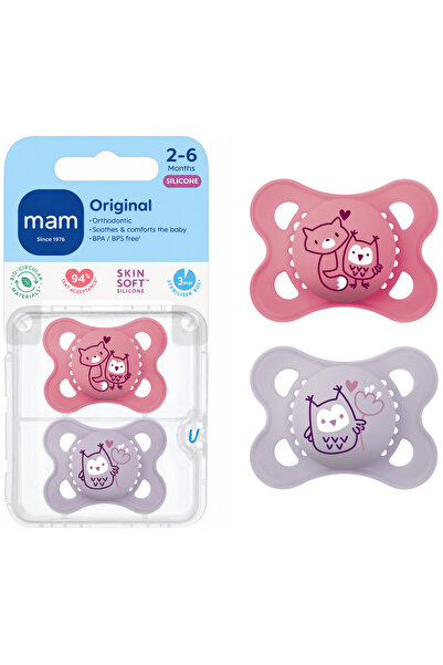 MAM baby Set de 2 suzete ortodontice, Original Planet Love, 3-6 luni, Simetri...