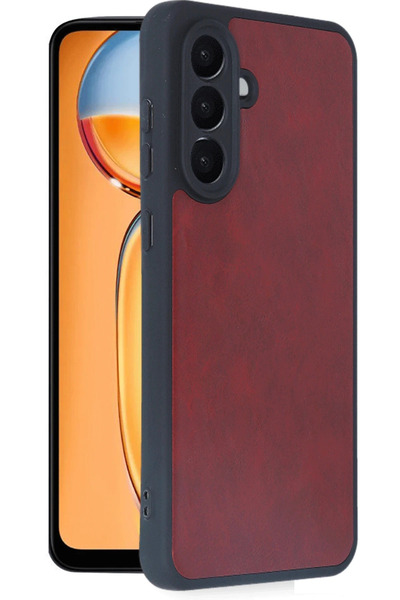 New Face غطاء جلدي ACONCEPT لهاتف Galaxy S24 FE (131347) - لون أحمر داكن