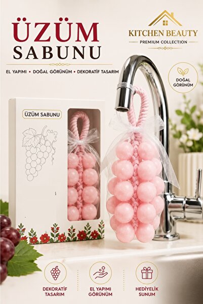 Kitchen Beauty Pembe Kokulu Üzüm Şekilli Dekoratif Sabun | Doğal İçerikli Kok...