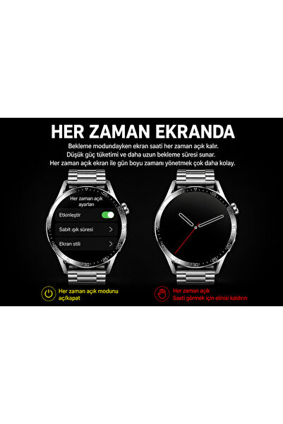 KALOBEE Watch Sk37 Kordon Hediyeli 45mm Akıllı Saat Iphone Ve Android Tüm Telefonlara Uyumlu