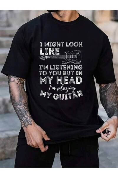 NOURAM 100% Cotton I Might Look Like I'm Listening To You - Funny Guitar Love...