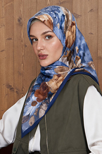 BONASERA EŞARP Women's Scarf Cottony 95X95 Printed Stylish and Casual