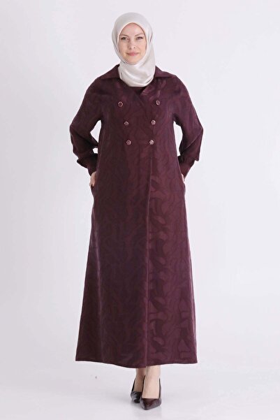 ottoman wear Behrem Büyük Beden Tesettür Elbise Böğürtlen OTW75018