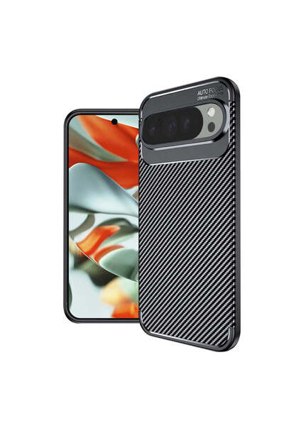 Techsuit Husă pentru Google Pixel 9 Pro XL, Fibră de carbon, negru - negru