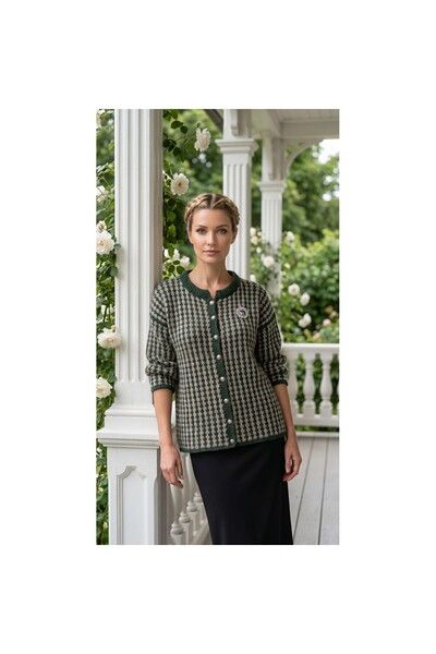 SUN Cardigan din lână Merino de înaltă calitate, tricotat manual, unicat