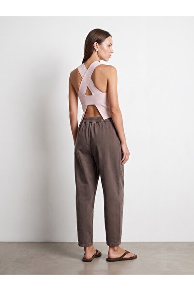 Dilvin 72349 %100 Pamuk Beli Lastikli Jean-Kahve