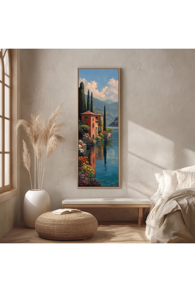 Tuba Decor Tek Parça Gerçek Ahşap dikey akdeniz rüyası Panorama