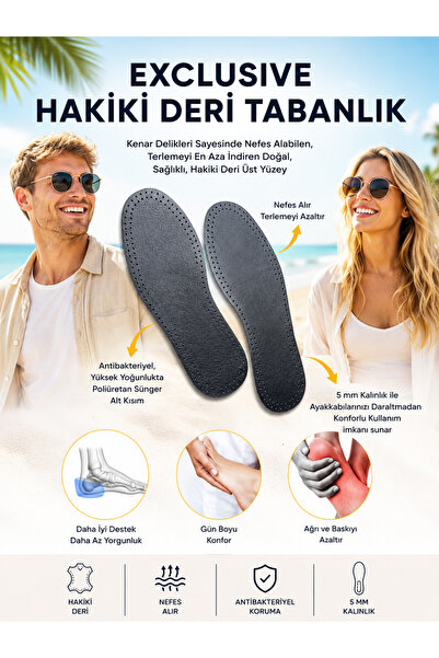 OKAVANGO Ortopedik Memory Foam Tabanlık, Ayakkabı içi tabanlıkKonfor & Rahat Ark Takviyeli, Şok Emici Ayakkabı Tabanı DERİ SİYAH