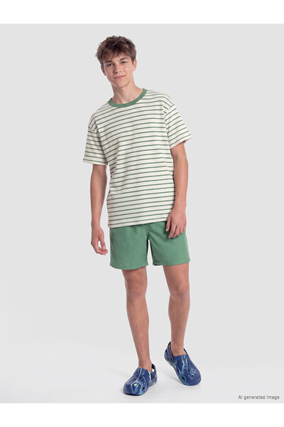 LC Waikiki Peak New Season Green Boys' Swim Shorts with Elastic Waist