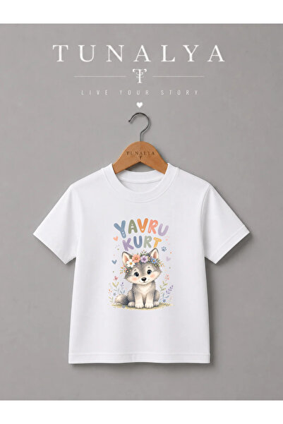 Grafftee Clothing Tunalya Kids T-Shirt with Baby Wolf Design Premium Printed ...