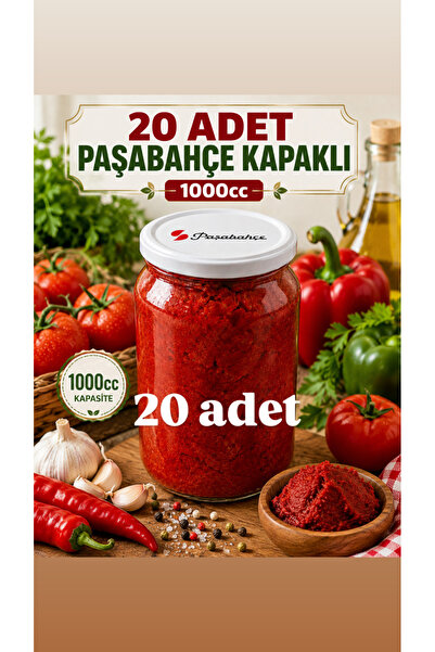 Genel Markalar İŞBİR 20ADET 1000cc KONSERVE VE SALÇA KAVANOZU KAPAKLI HEDİYEL...