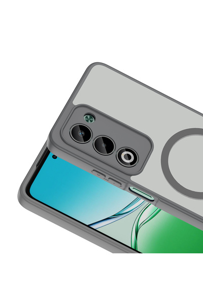 Rivor Oppo A5 4G/5G 2025 Uyumlu Kılıf Kamera Yükseltili Magsafe Şarj Özellikli Mat Yüzey Sert Kapak