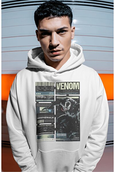 SEVBANO Hanorac premium oversize unisex cu imprimeu pe spate Venom Film Hero