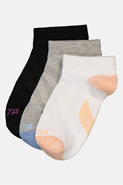 Anta Kids Girl 3 Pair Textured Ankle Socks, Multicolor