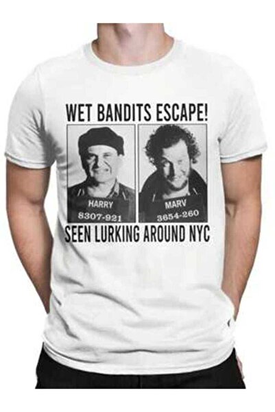 4Car Vintage Home Alone Thief T-Shirt For Men, Short Sleeve Round Neck T-Shir...