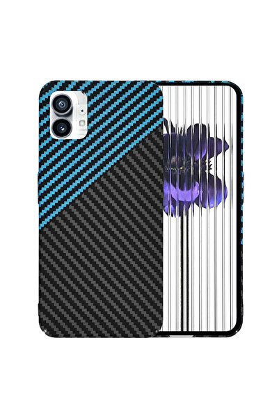 Techsuit Husă pentru Nothing Phone (1), din fibră de carbon, albastru - albastru