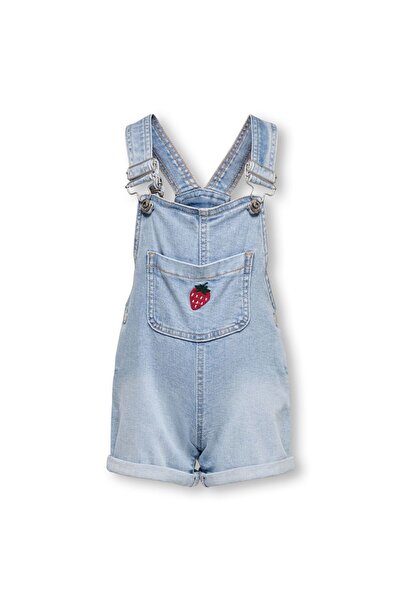 Kids Only Jeans-Shorts KMGLUCY Hohe Taille Gerade geschnitten Jeans Overall