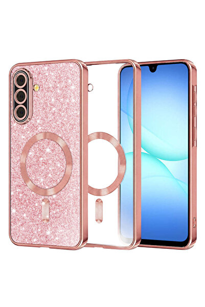 Techsuit Husă pentru Samsung Galaxy A17 5G, Lux Glitter MagSafe, auriu roz - ...