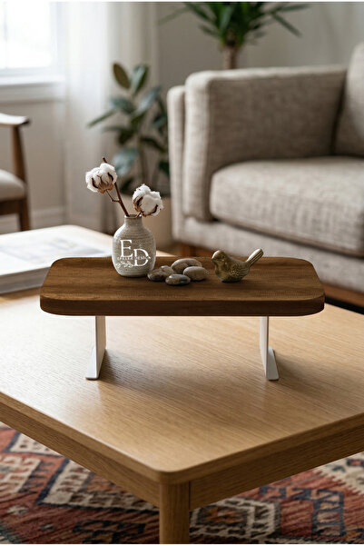 ED Efelez Design Tray, Metal Leg Organizer, Ponte Table Top Shelf, White Meta...