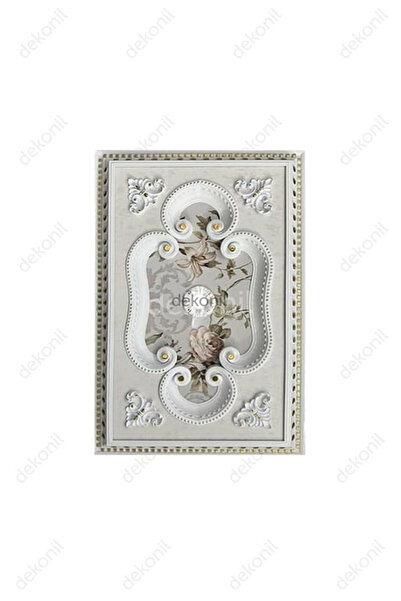 Dekonil 60x90 cm Dikdörtgen Saray Tavan - Tavan Avize Göbeği - Beyaz Altın