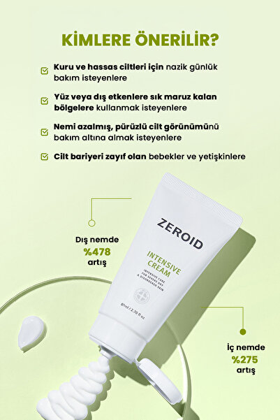 zeroid Aşırı Kuru Hassas Cilde Bariyer Desteği Sunan Yoğun Nemlendirici Krem Intensive Cream