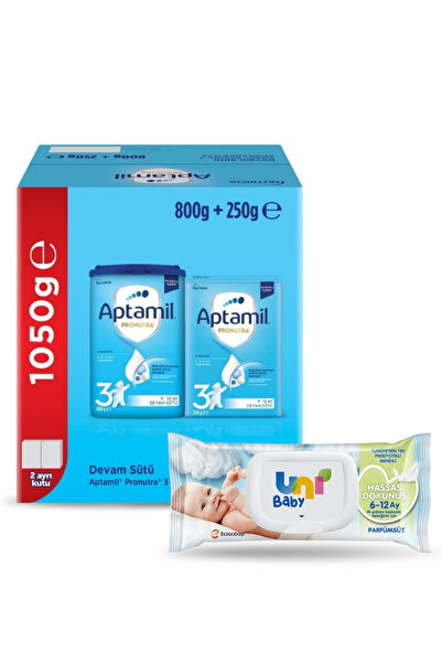 Aptamil 3 Pronutra Devam Sütü 1050 gr (Islak Mendil Hediyeli)