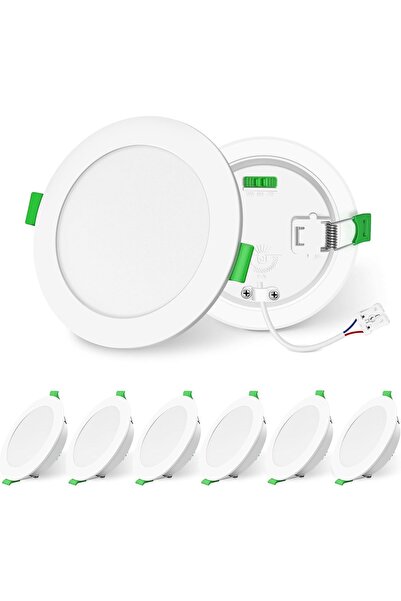 Dotail Комплект от 6 вградени LED спота, 12W, 1200 lm, 3000K–6500K, димируеми...