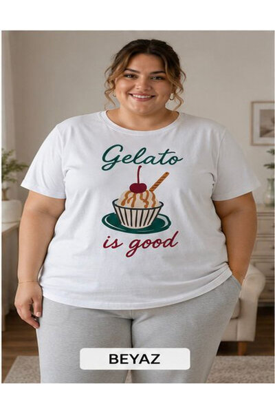3S MODA تي شيرت نسائي كبير الحجم بطباعة رقمية من Basic Galeto