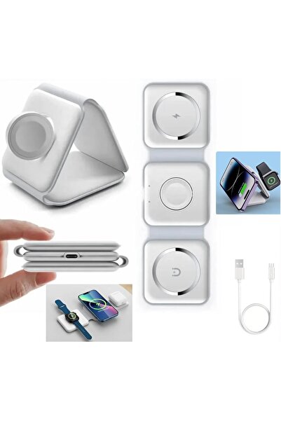 Generic White Foldable Folding Induction Charger for Iphone 15/14/13/12/11 Pr...